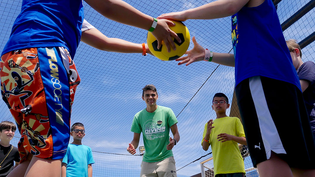 children playing with a football