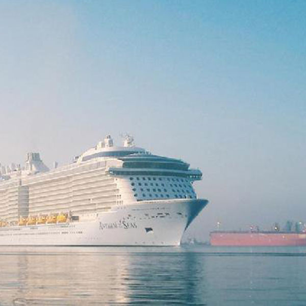 a cruise ship sailing in the water